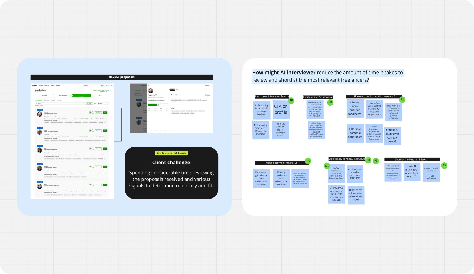 Brainstorming exercise I led to validate interview solutions