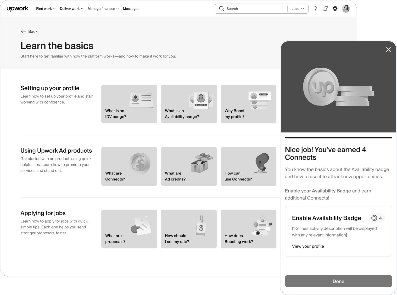 Learning hub and quiz concepts