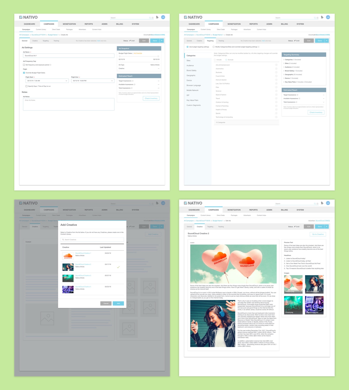 Ads management.